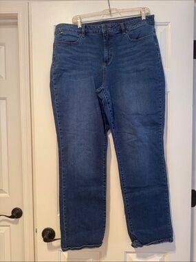 Talbots Curvy Straight-Leg Jeans in Deep Blue Wash